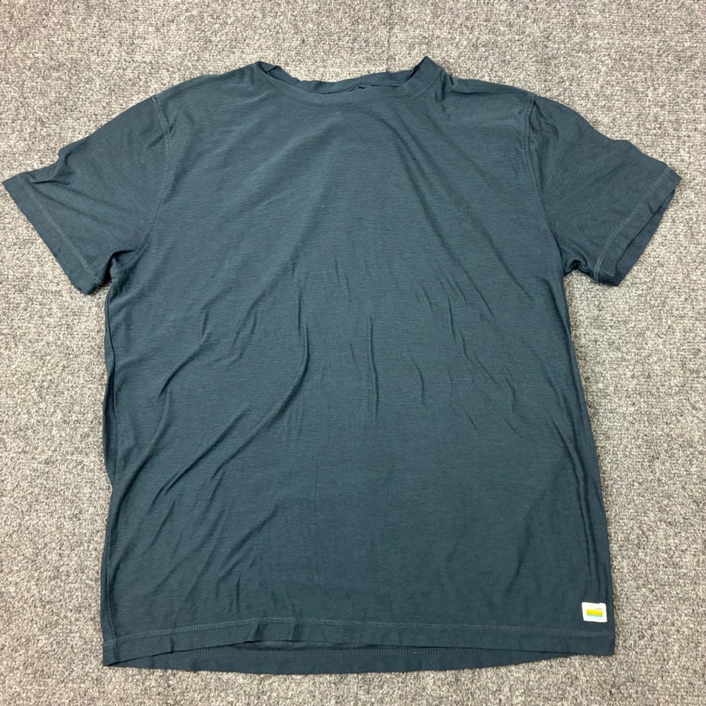 Vuori Mens Size Large Tuvalu Short Sleeve Dark Teal Heather Crew Neck T-Shirt